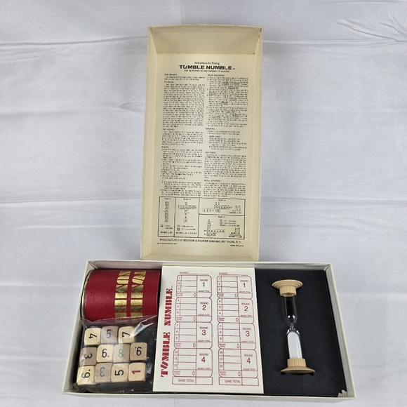 Vintage 1969 Tumble Numble cross-number game cube dice Selchow Righter - Picture 8 of 10